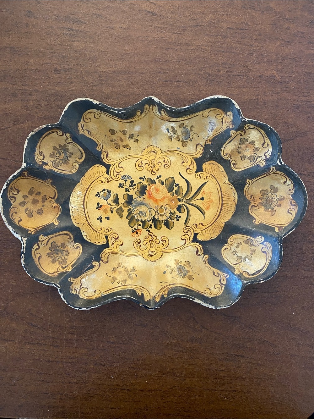 Antique Paper Mache Decorative Tray • Made in Japan • 1920’s
